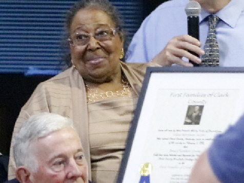 Anne Greene - receiving First Family of Clark CountyCertificate
